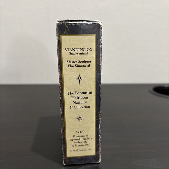 FONTANINI Nativity Heirloom Collection THE OX -Standing 1992 52430 W/ Box & Card - Picture 12 of 14